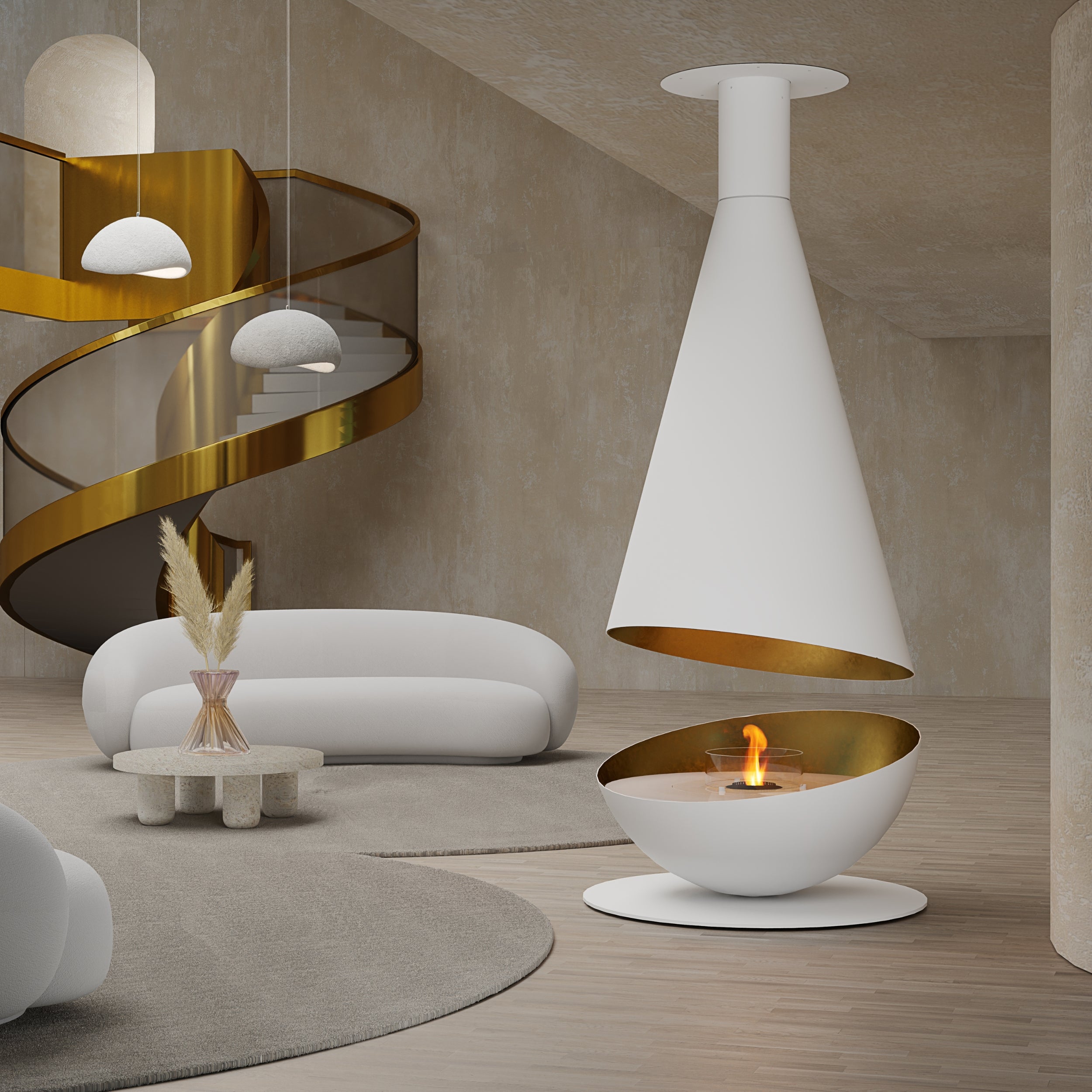 GlammFire Thales Bioethanol Suspended Fireplace