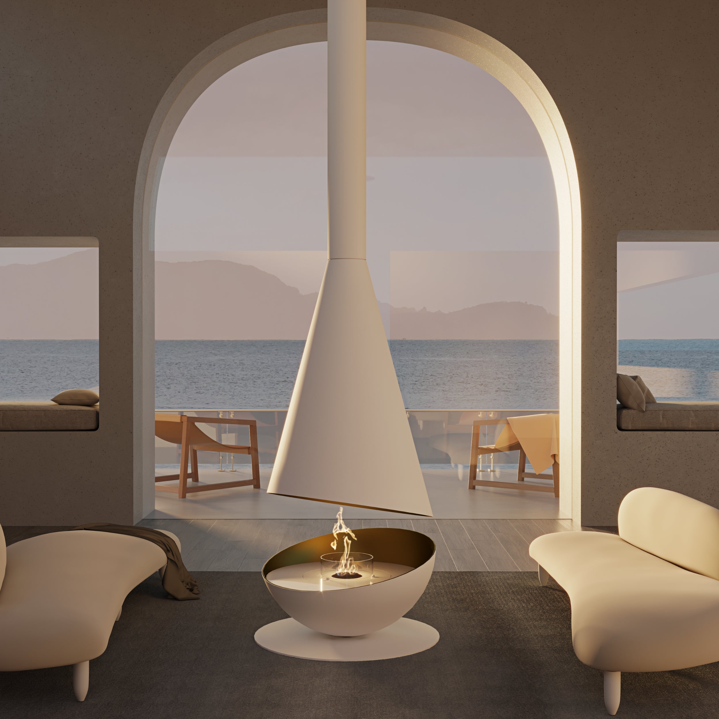 GlammFire Thales Bioethanol Suspended Fireplace