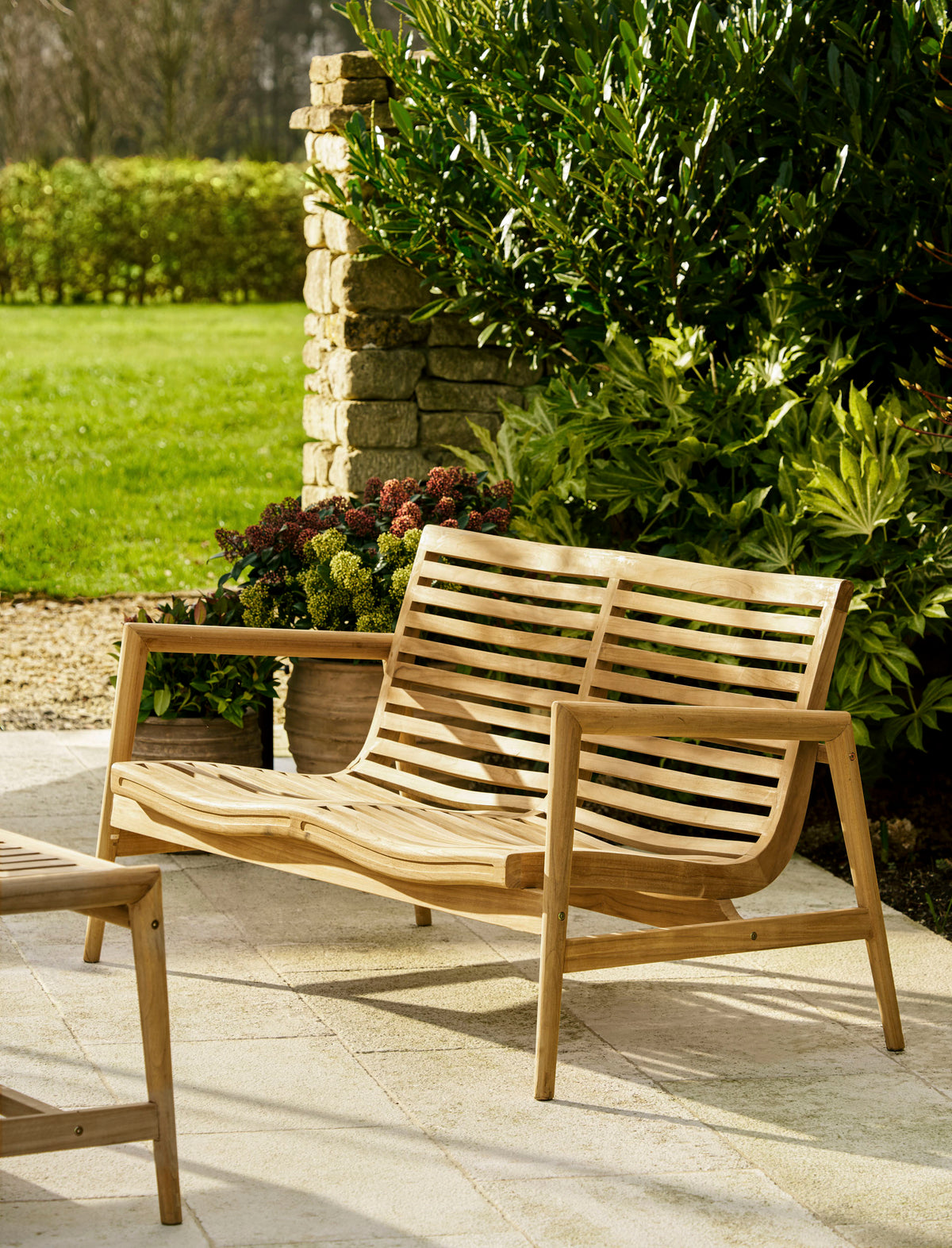 Coate 2 Seater Bench – Teak, Natural