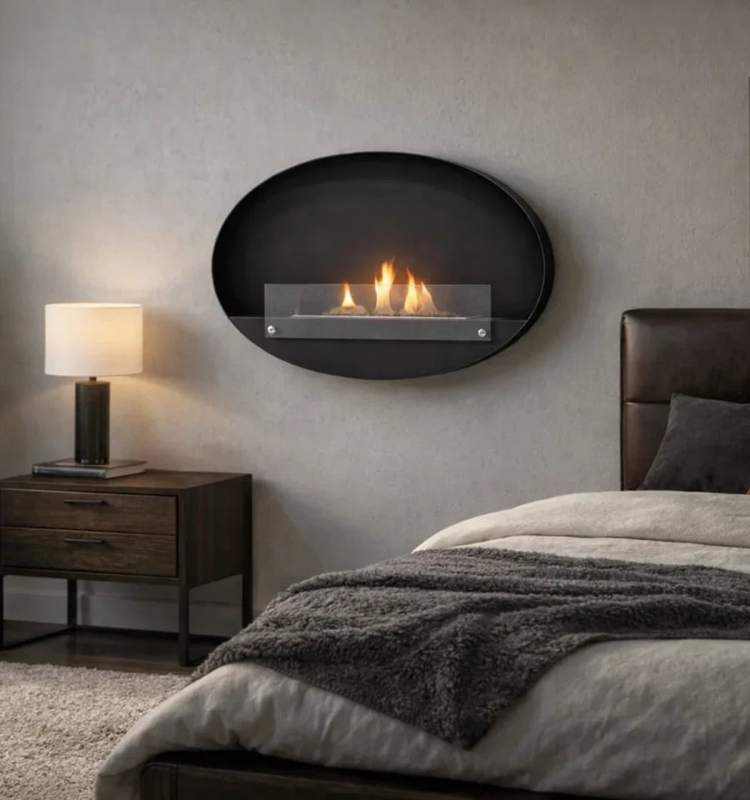 ScandiFlames Maryland Wall-Mounted Bioethanol Fireplace lifestyle view 1
