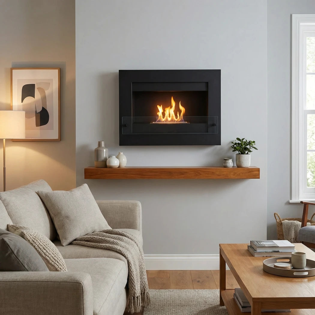 ScandiFlames Nebraska Wall-Mounted Bioethanol Fireplace lifestyle view 4