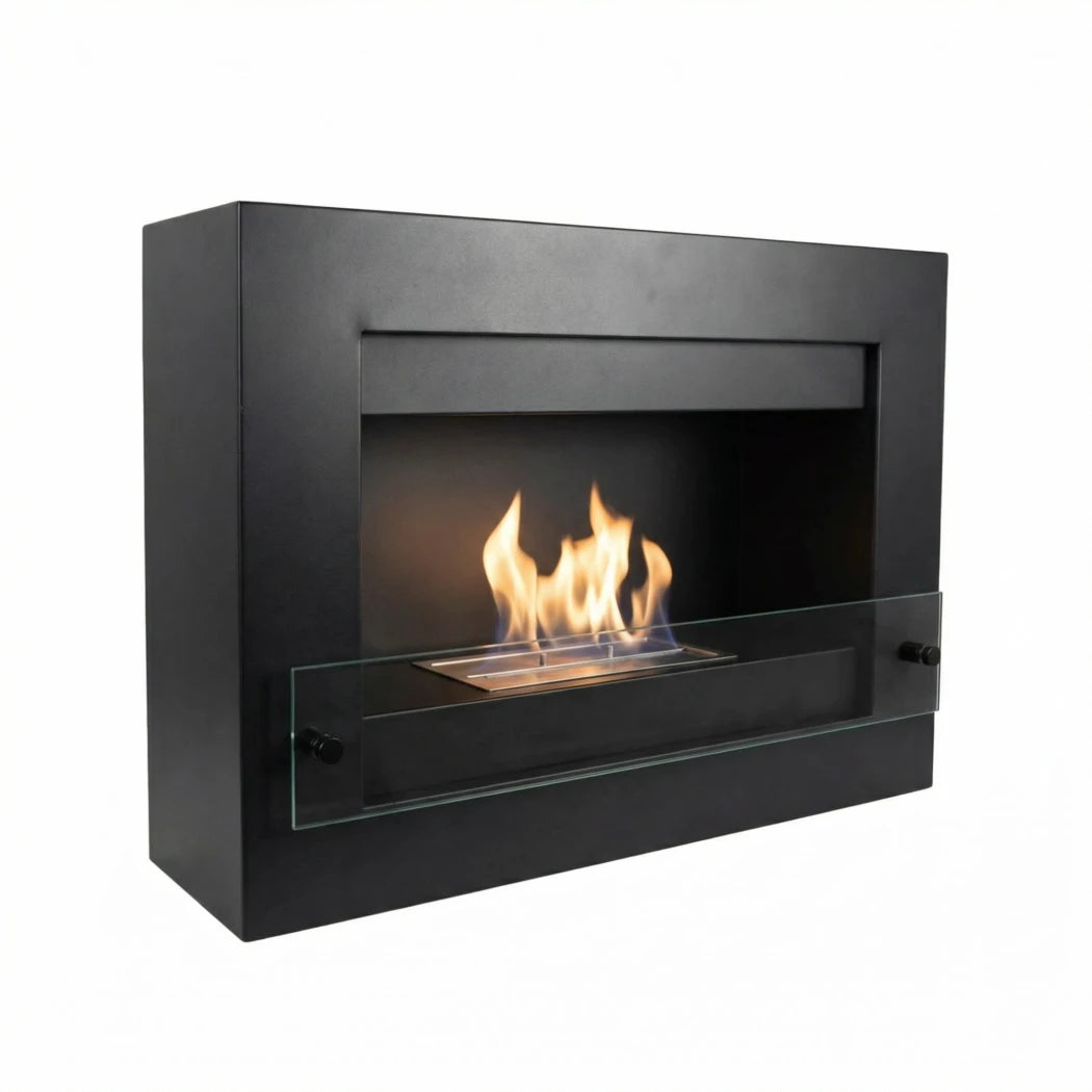 ScandiFlames Nebraska Wall-Mounted Bioethanol Fireplace – Black