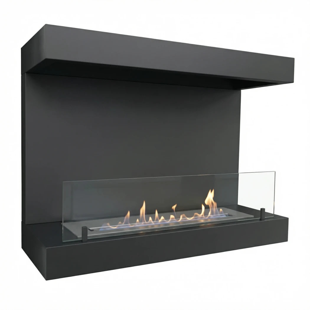 ScandiFlames Dakota Wall-Mounted Bioethanol Fireplace – Black