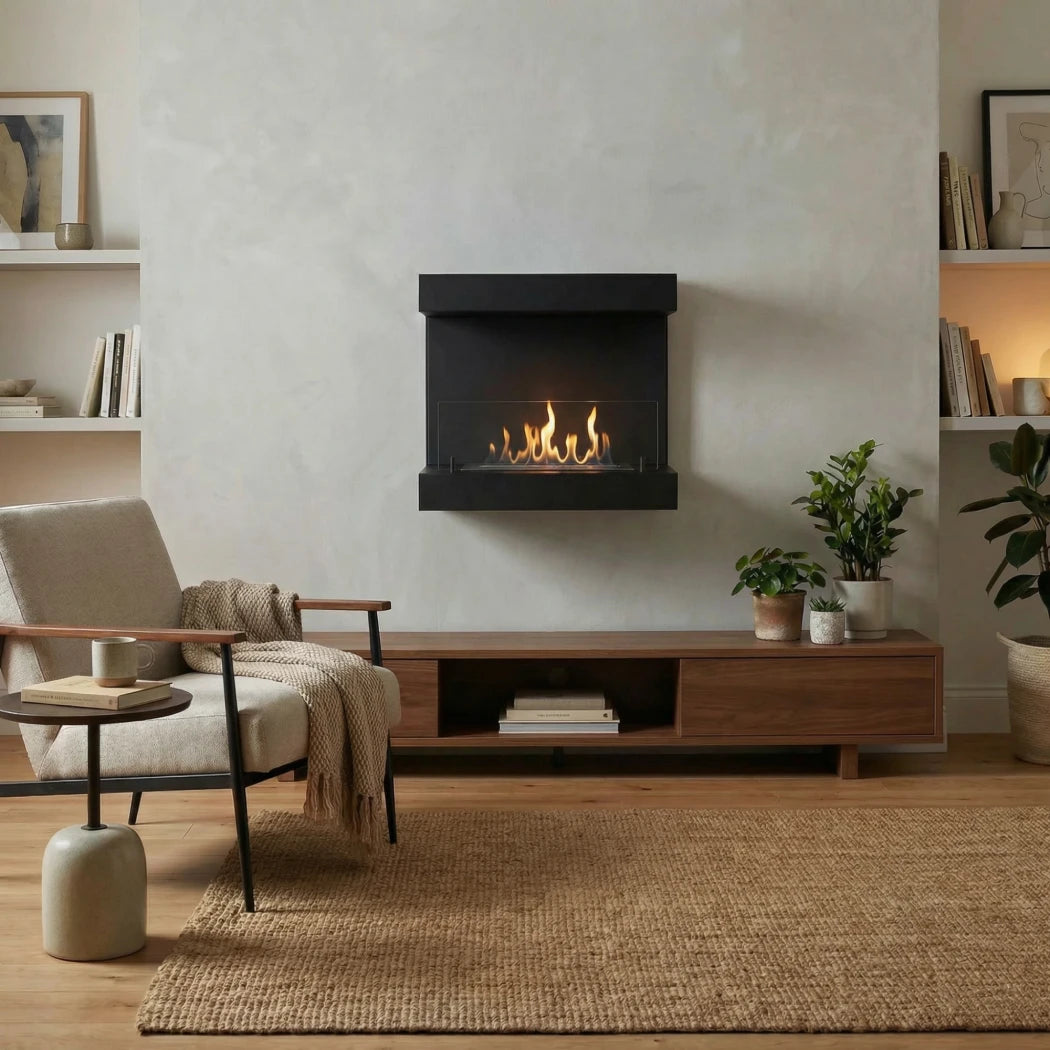 ScandiFlames Dakota Wall-Mounted Bioethanol Fireplace lifestyle view 2