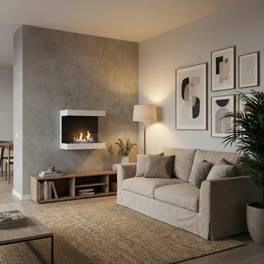 ScandiFlames Dakota Wall-Mounted Bioethanol Fireplace lifestyle view 5