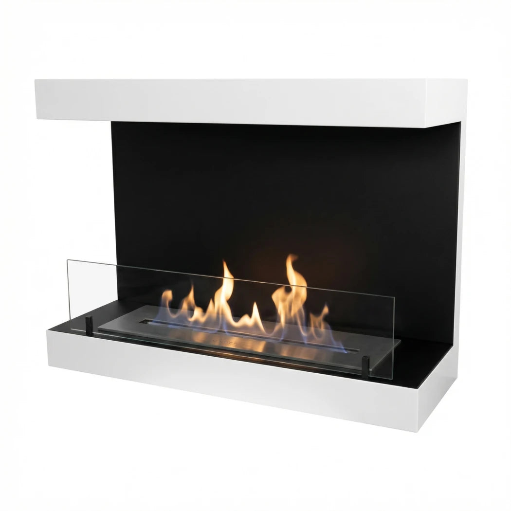 ScandiFlames Dakota Wall-Mounted Bioethanol Fireplace – White