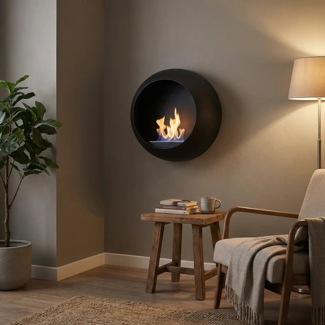 ScandiFlames Colorado Wall-Mounted Bioethanol Fireplace lifestyle view 1
