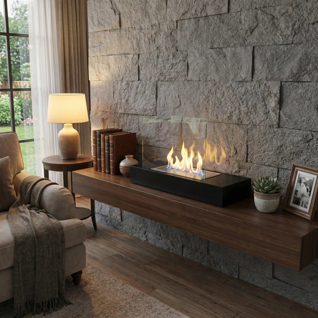 ScandiFlames Oklahoma Freestanding Bioethanol Fireplace lifestyle view 1