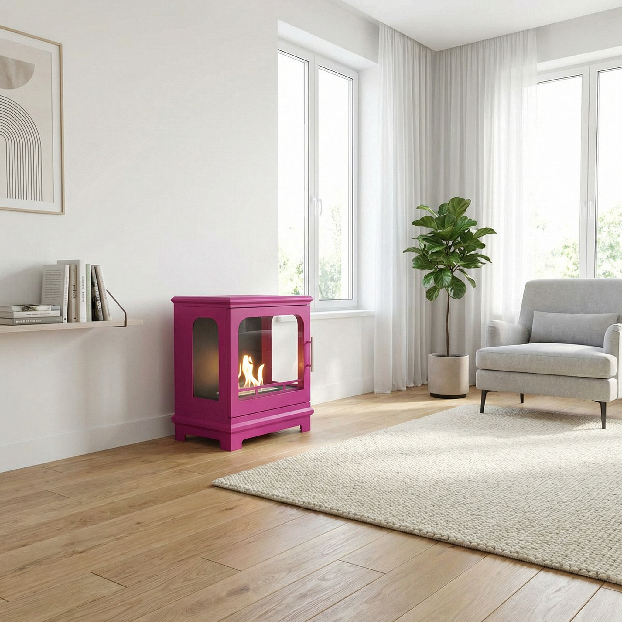 ScandiFlames Honolulu – Pink Freestanding Bioethanol Stove