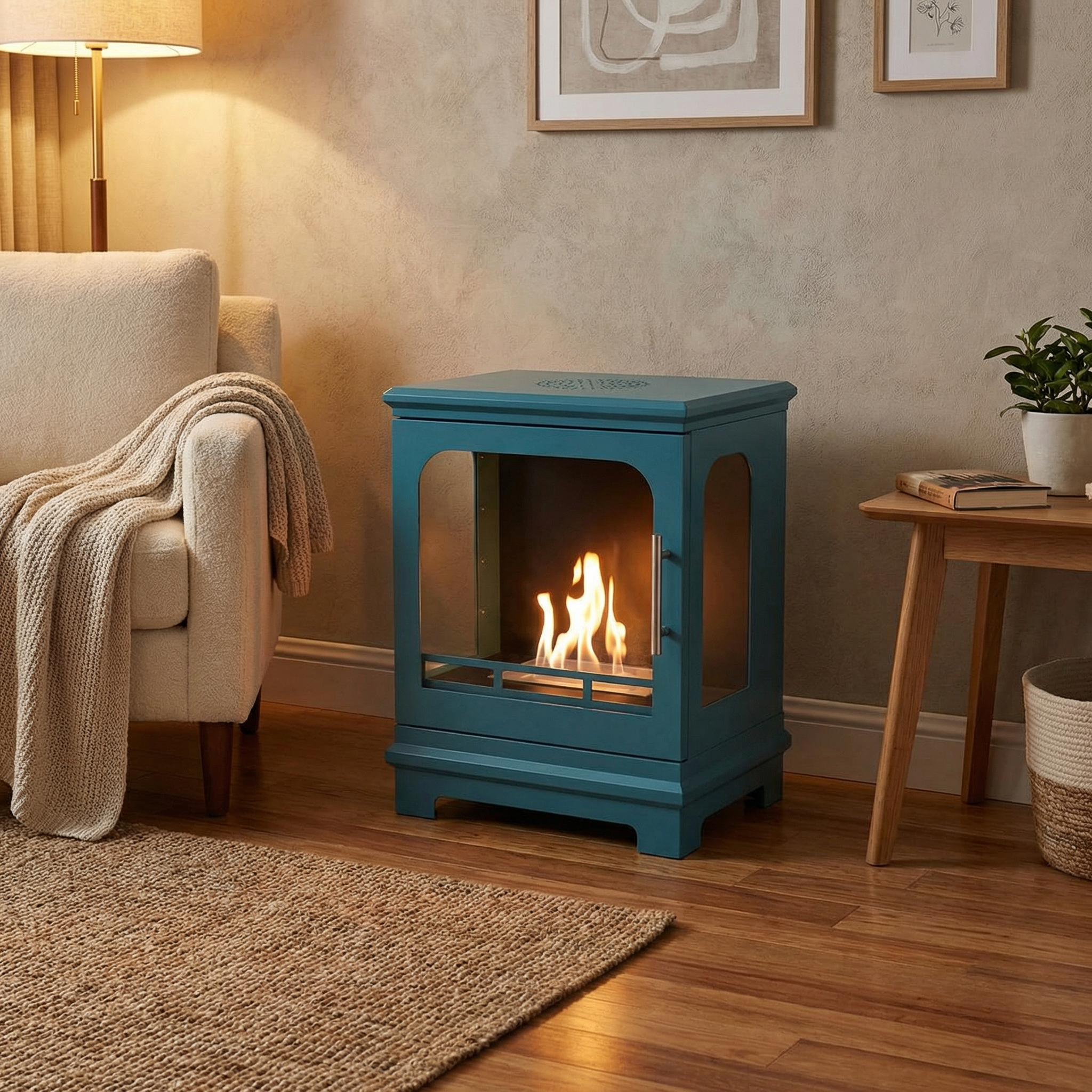 ScandiFlames Honolulu – Azure Blue Freestanding Bioethanol Stove