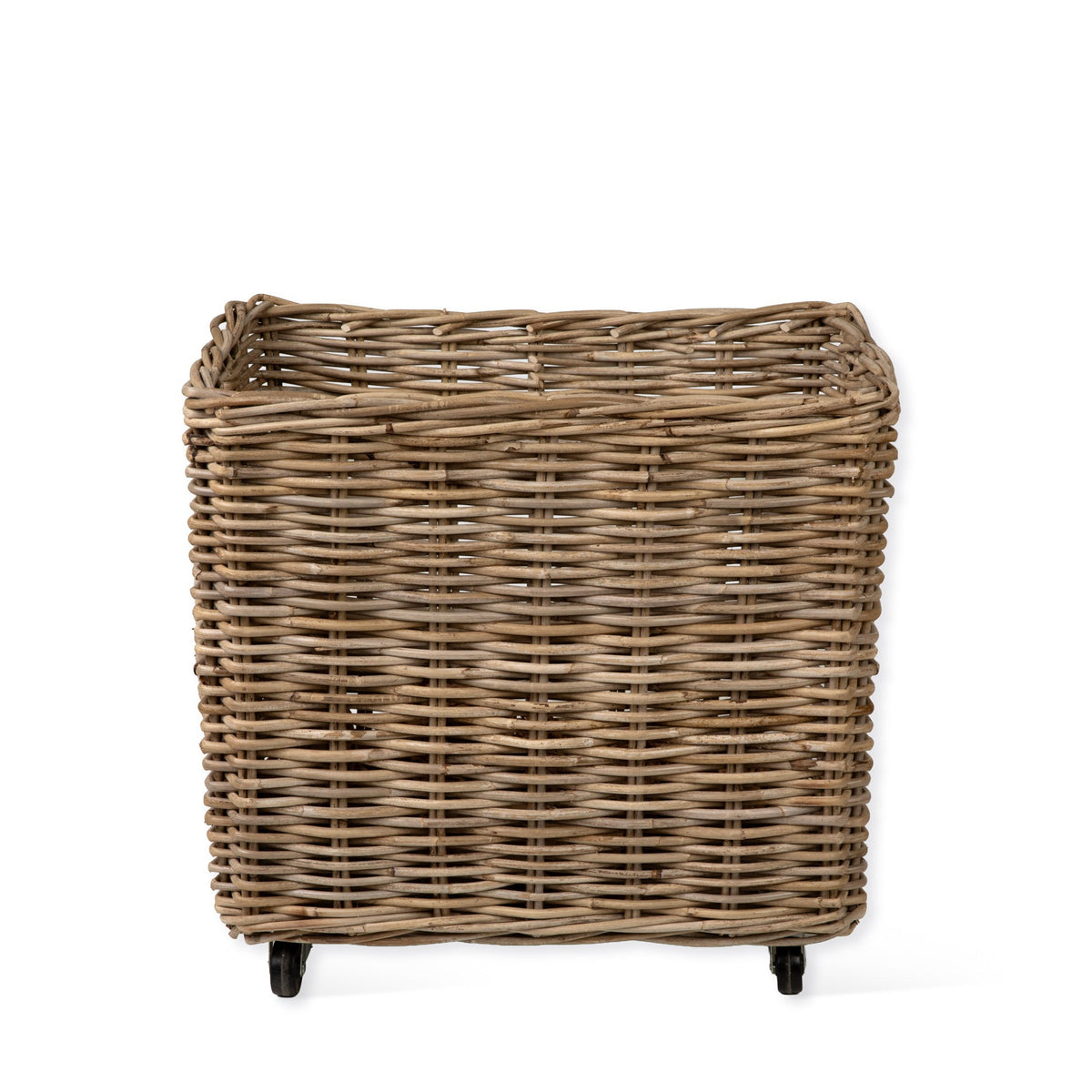 Bembridge Log Basket On Wheels – Rattan, Natural