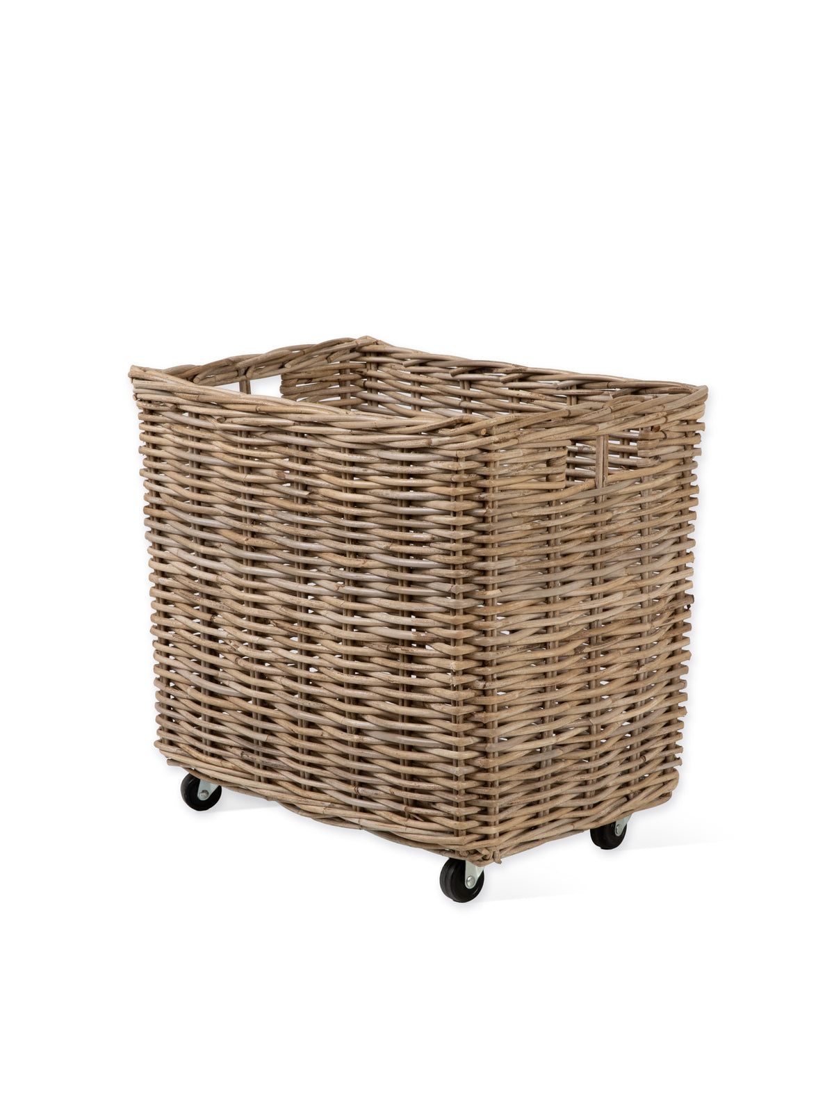 Bembridge Log Basket On Wheels – Rattan, Natural