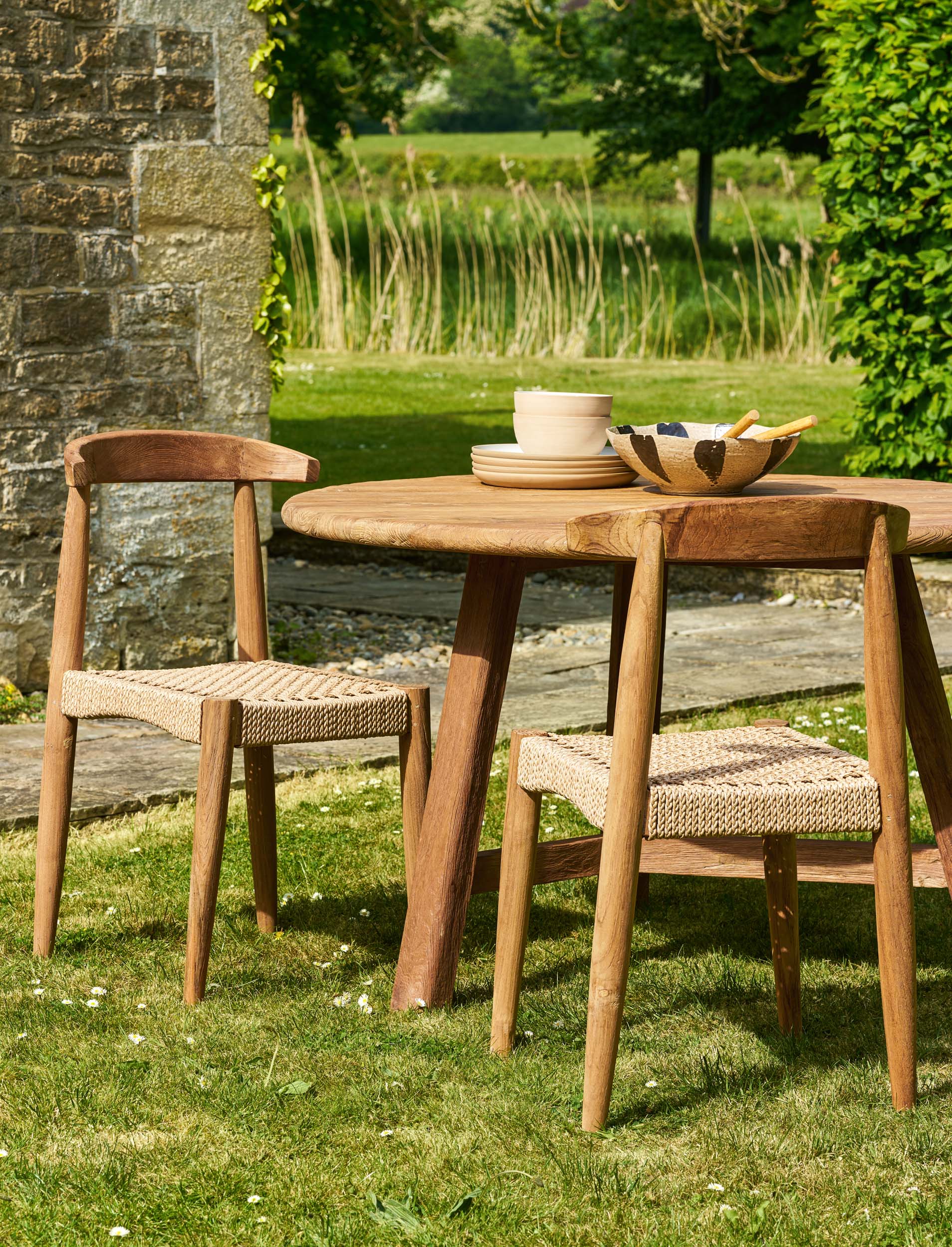 Hawthorne Outdoor Teak Dining Chairs – Set of 2