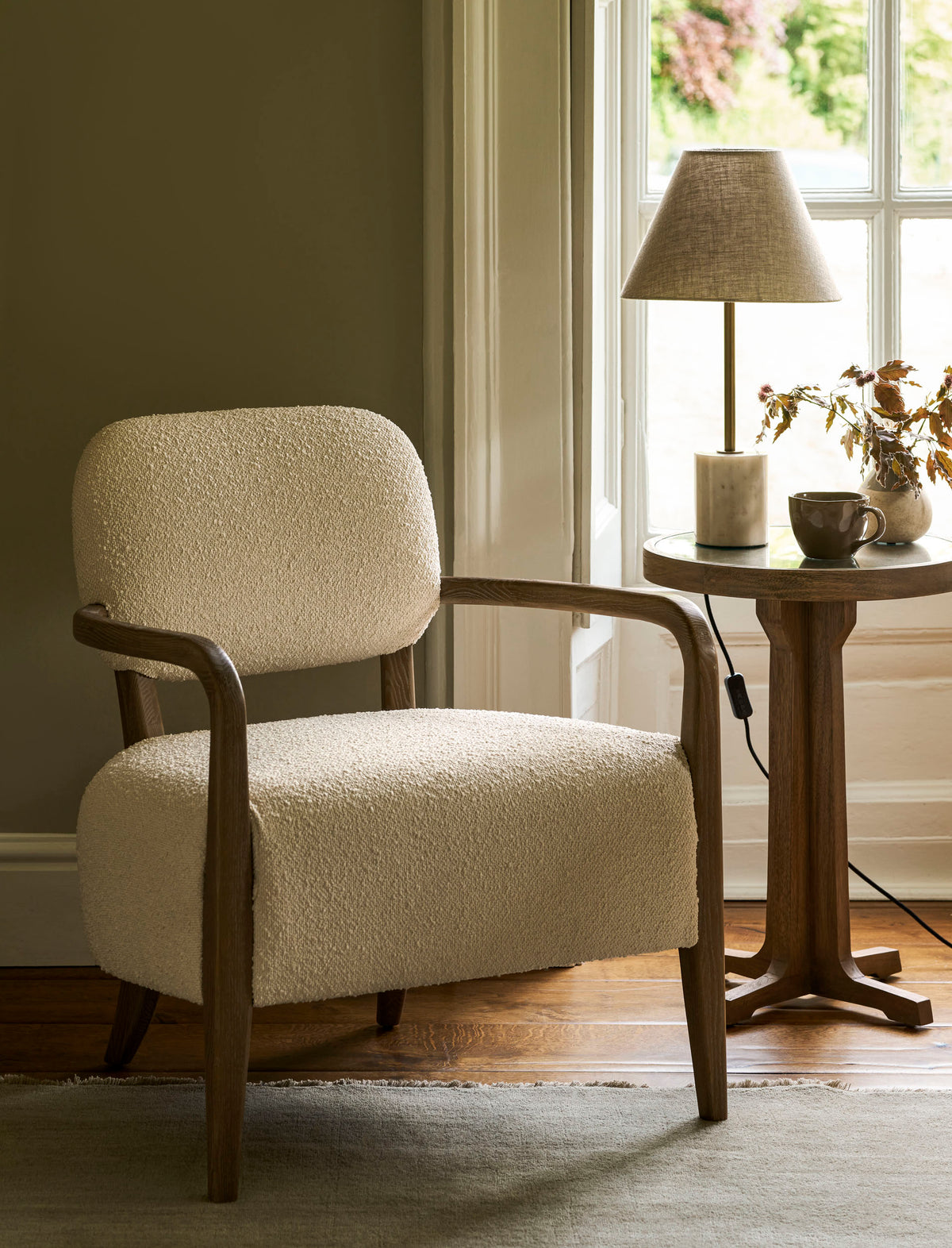 Cherhill Armchair – Ash Wood, White