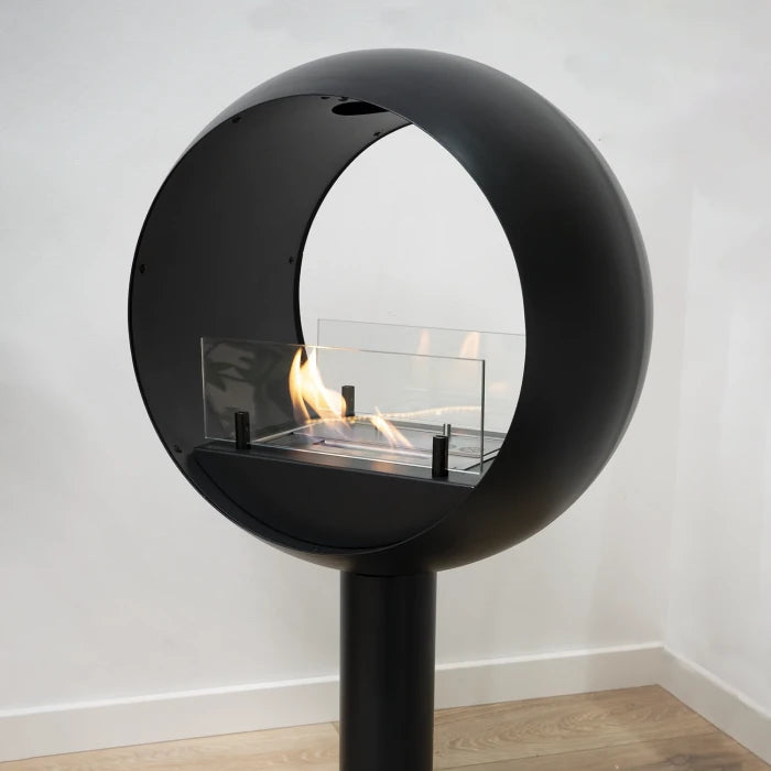 ScandiFlames Dualis – Brushed Steel Freestanding Bioethanol Fireplace