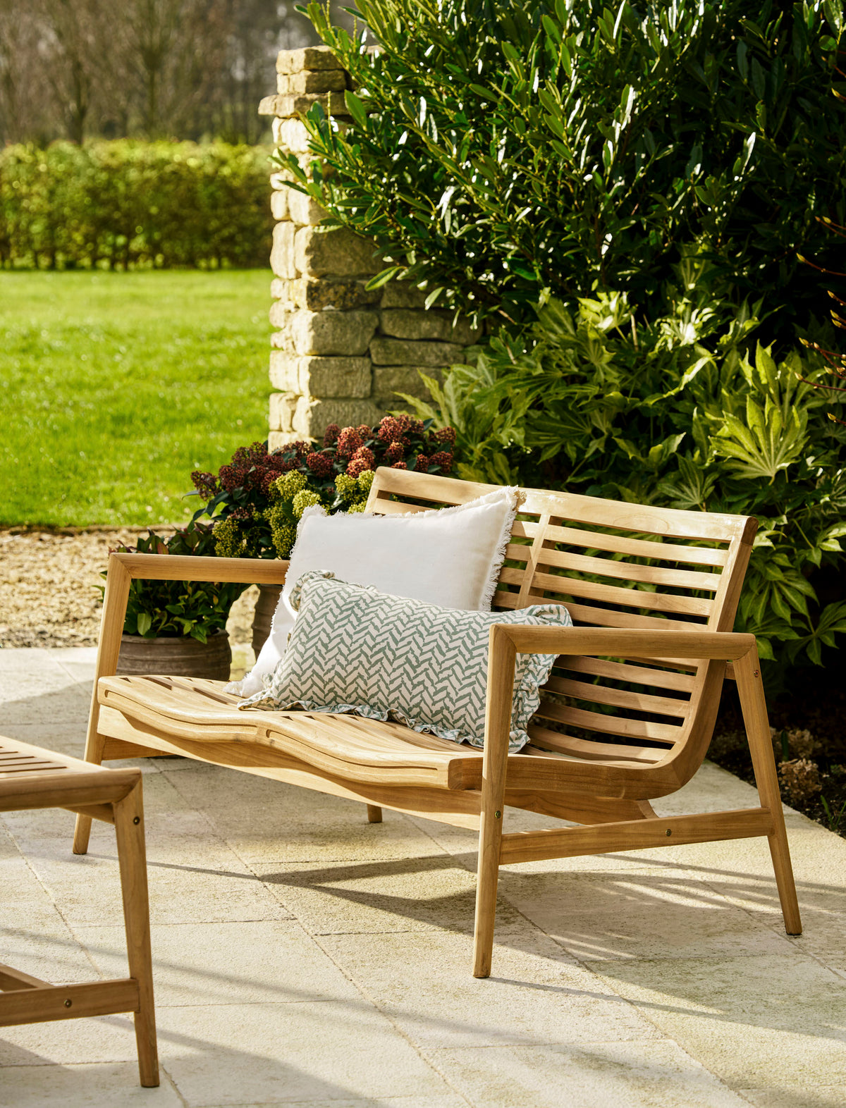 Coate 2 Seater Bench – Teak, Natural