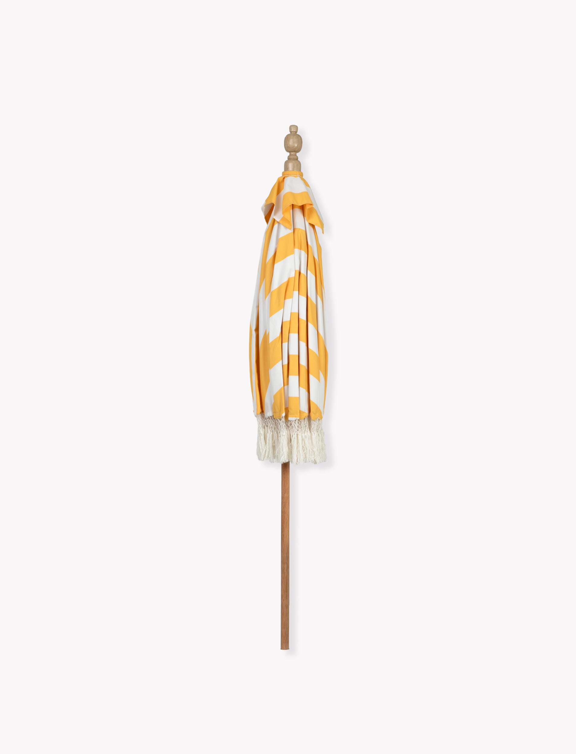 Summerleaze Stripe Parasol – Teak & Yellow
