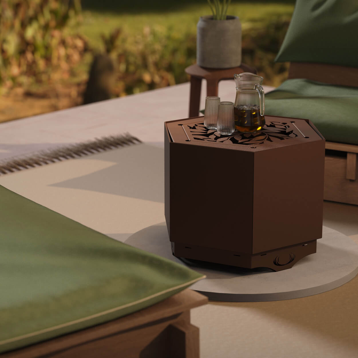 Pollen Hex Smokeless Fire Pit Table – Wood-Burning
