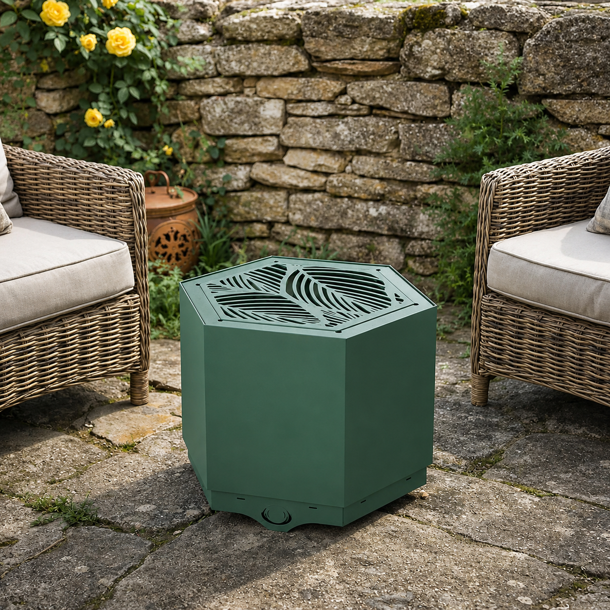 Pollen Hex Smokeless Fire Pit Table – Wood-Burning