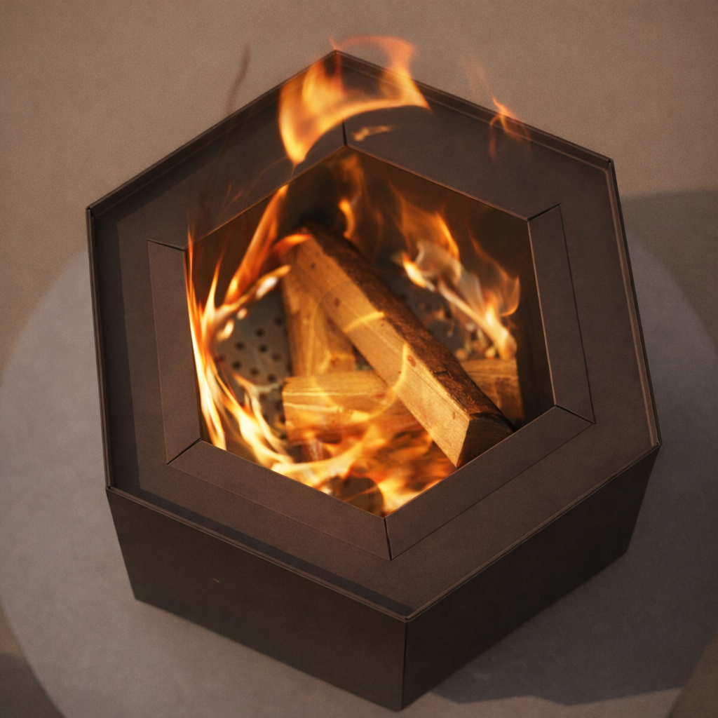 Pollen Hex Smokeless Fire Pit Table – Wood-Burning