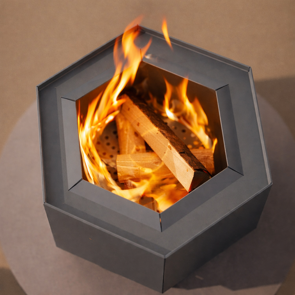 Pollen Hex Smokeless Fire Pit Table – Wood-Burning
