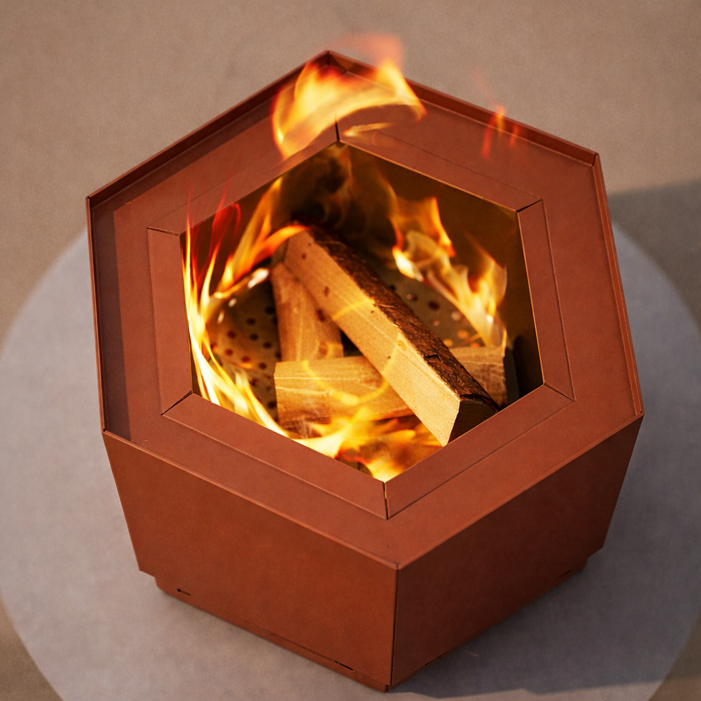 Pollen Hex Smokeless Fire Pit Table – Wood-Burning