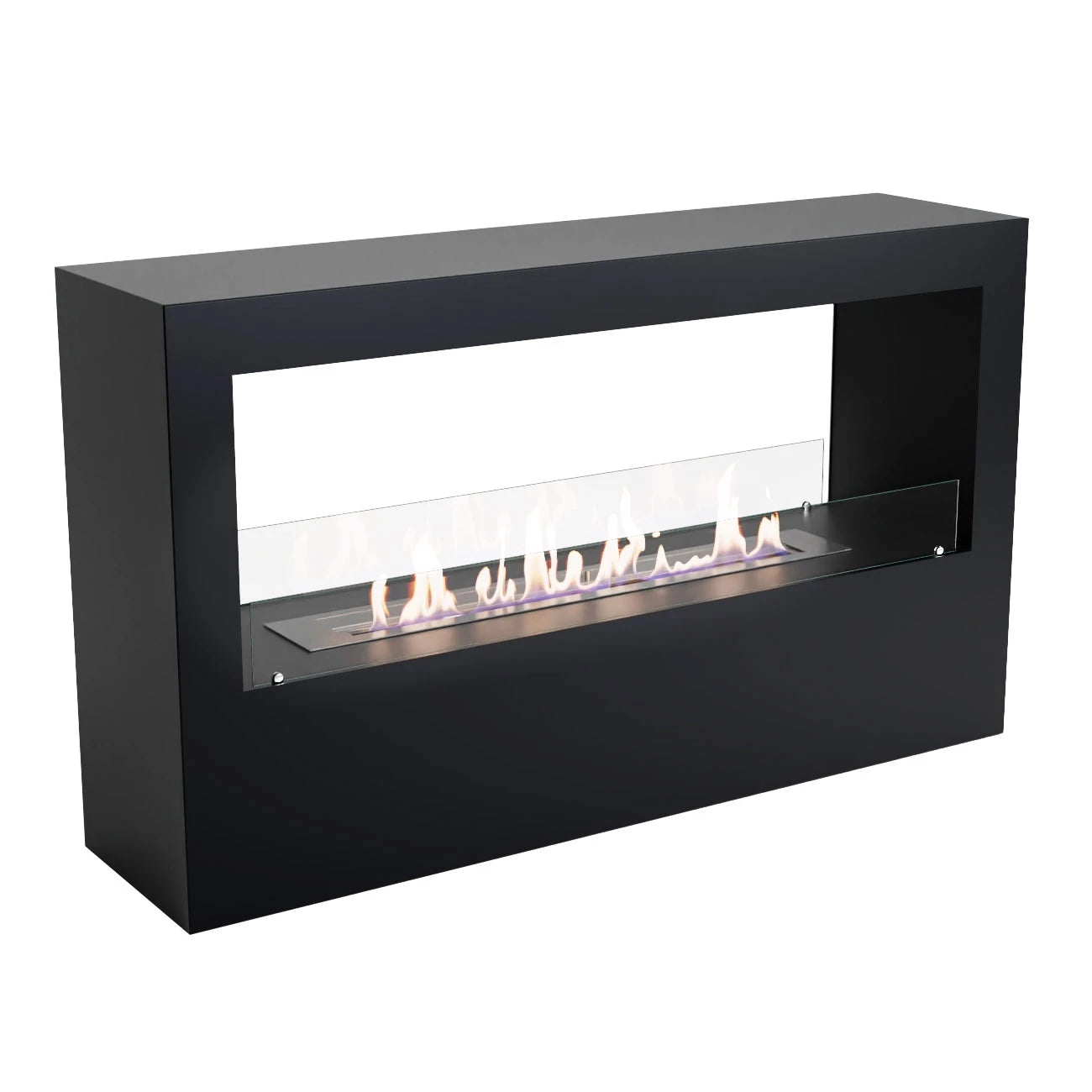 ScandiFlames Lansing XL – Black Freestanding 2-Sided Bioethanol Fireplace