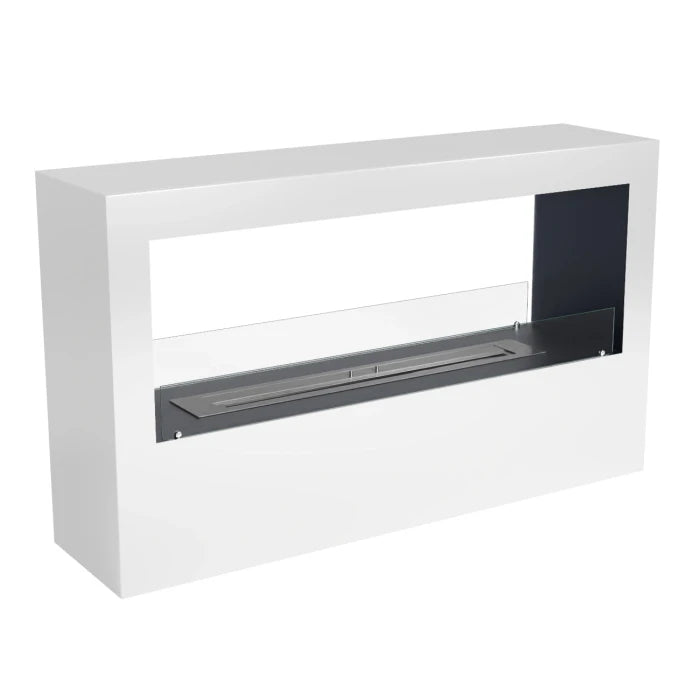 ScandiFlames Lansing XL – White Freestanding 2-Sided Bioethanol Fireplace