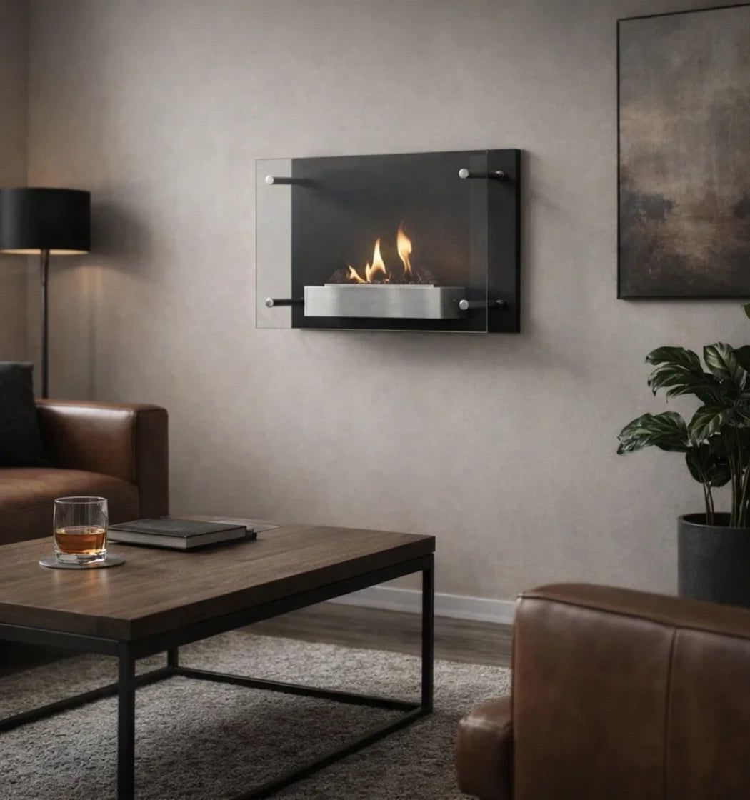 ScandiFlames Nevada Wall-Mounted Bioethanol Fireplace lifestyle view 3
