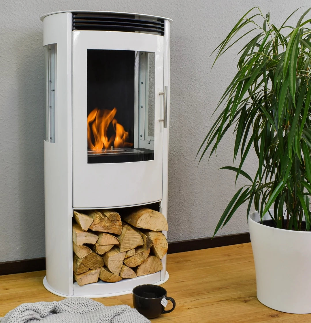 ScandiFlames Lincoln Freestanding Bioethanol Stove | 3-Sided Flame View