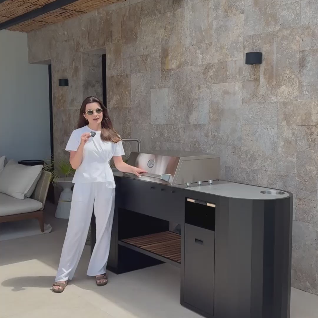 Q-Boo OVO GL Large Freestanding Outdoor Kitchen with Sink