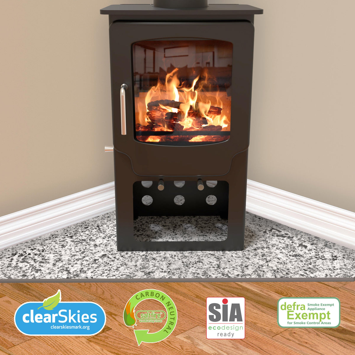 Saltfire Scout Tall Stove in Metallic Black